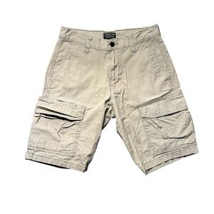 Signature Levi Strauss Men’s Cargo Shorts Size 28 Beige Cotton Utility Pockets